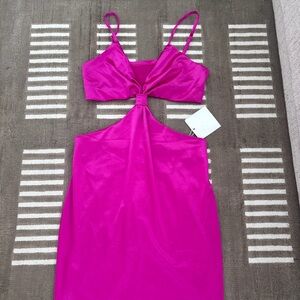 Elegant Pink Cut-Out Dress